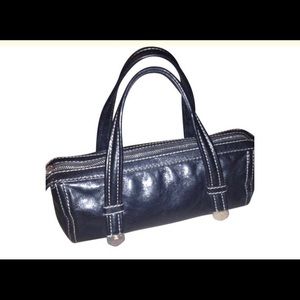 Michael Kors Black Leather Barrel Bag